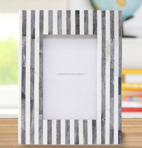Patrón de mosaico Marco de fotos con incrustaciones de hueso Marco de fotos de hueso hecho a mano para decoración de mesa/pared - Product Image 5