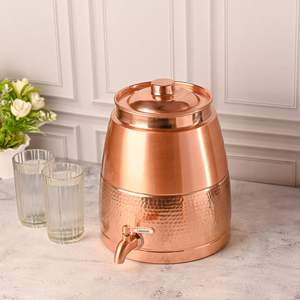 Dispensador de Agua de Cobre Martillado con Grifo, Contenedor de Bebidas de Gran Capacidad, Olla Ayurvédica Hecha a Mano para la Salud, para Uso en el Hogar y la Cocina - Product Image 3