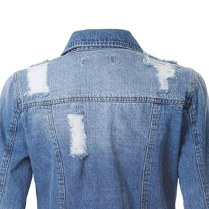Vestes en jean pour femmes de haute qualité, vente en gros, automne/hiver, streetwear décontracté, coupe-vent et respirant, boutonnées - Product Image 5