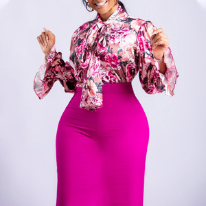 Plus Size Evening Dress Wholesale Women's Dress Floral Print 2 Piece set for Summer Spring Wholesale Factory Custom Manufacturer - Product Image 6