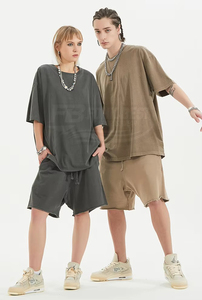 Camiseta Premium Streetwear sin Etiqueta, Corte Regular, Tejido Grueso de 250 g/m², Color Negro Grisáceo, para Hombre, Lisa, Informal, de Algodón, Frente Liso, Estilo Vintage - Product Image 3