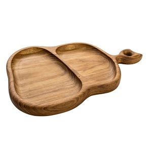 Hot Selling Wooden Handmade Durable Quality Serving <b>Trays</b> Wooden Dips & <b>Chips</b> <b>Tray</b> Classical Serving <b>Tray</b> Custom Size Design - Product Image 3