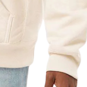 Sudadera con capucha de forro polar prémium de grano cruzado para hombre, color hueso, duradera, cálida, estilo casual urbano - Product Image 6