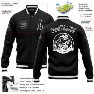 Veste de baseball pour homme de haute qualité, style universitaire, avec broderie personnalisée et manches en cuir, fabriquée en usine - Product Image 2