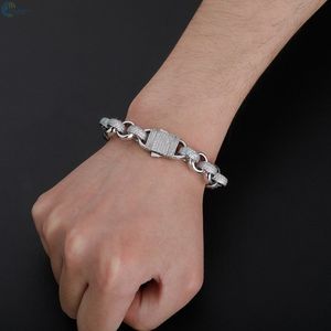 Pulsera Cubana Iced Out con Diamantes Cultivados en Laboratorio, Pulsera Hip Hop para Él, Pulsera Bling con Eslabones Rolo - Product Image 4