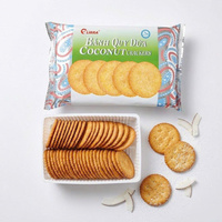 Craquelins de noix de coco best-sellers, croustillants et sucrés, 160g, ronds, faibles en glucides et en matières grasses, sachet de collation, ODM, marque privée, export
