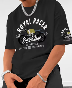 เสื้อยืดคอกลมผู้ชายลำลองพร้อมดีไซน์พิมพ์ลายพัฟ - Product Image 1
