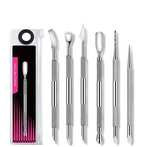 Juego de Empujadores de Cutículas de Acero Inoxidable de Doble Punta, Reutilizables, de Alta Calidad y Personalizables para Manicura en Salón y Limpieza de Uñas - Product Image 1