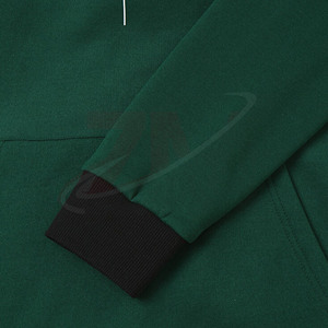 Sudaderas con capucha verde oscuro y negras para hombre, 100% algodón original, 450 GSM, ropa informal para exteriores, deportiva, para correr. - Product Image 4