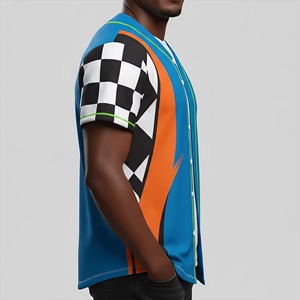 Camisetas de Béisbol Azules Personalizadas, Cosidas, para Hombres, Mujeres y Jóvenes, Camisetas de Béisbol Personalizadas con Botones, Diseño de Uniformes Deportivos para Equipos - Product Image 2