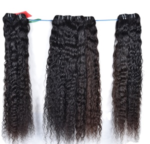 ผมแท้ธรรมชาติแบบ Remy สีดำ ลอนลึก แบบไม่ผ่านกระบวนการ  แบบต่อผมอินเดีย  แบบ Fusion Machine Double Weft - Product Image 1