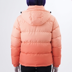 Veste d'hiver matelassée à capuche pour femme, personnalisable en gros, avec blocs de couleur, épaisse et isolante - Product Image 3