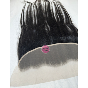 Cheveux Indiens Bruts Remy pour Closure Frontale en Dentelle, Design Raide avec Raie, Densité 150%, Transparent, Vente en Gros - Product Image 2