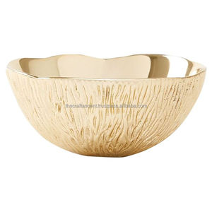 Tazón elegante decorativo ecológico de aluminio de lujo al por mayor, forma redonda de Color dorado y negro para el hogar, restaurante, Hotel, uso en fiestas - Product Image 5