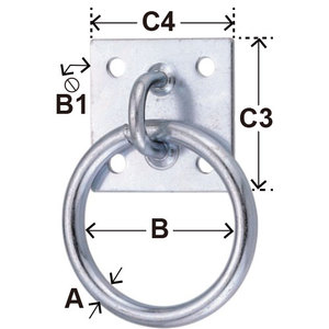 Factory Direct HANLIX Marine <b>Hardware</b> Accessories Zinc Plated Steel Rope Hook 1-7/8"x1-7/8" Hanging - Product Image 2