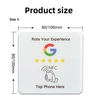 Carte NFC personnalisée avec logo pour avis Google, plaque acrylique 13,56 MHz RFID programmable, code QR, étanche, faible MOQ, vente en gros