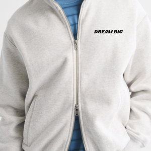 Custom <b>Men</b> <b>White</b> Full Zip <b>Sweatshirt</b> Jacket Prime Streetwear Track Top OEM Private Label Apparel Manufacturer Wholesale Supplier - Product Image 5