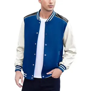 Veste de style universitaire pour homme de haute qualité, broderie de baseball, manches en cuir, personnalisable - Product Image 6