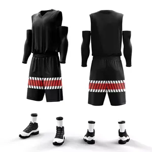 Maillots de basket-ball personnalisés réversibles sublimés, dernière collection, meilleur prix - Product Image 2