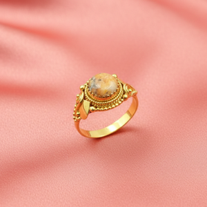 Bague en argent sterling 925 plaqué or avec pierre précieuse turquoise et cuivre, faite à la main, style bohème vintage, pour femme - Product Image 4