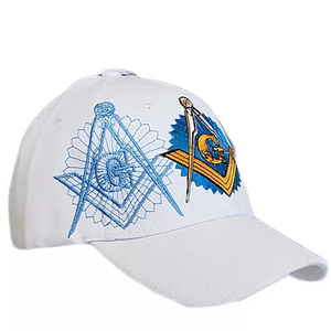 Casquette maçonnique brodée en flocage pour homme, détails faits main, accents de boutons perlés, profil structuré, sangle réglable - Product Image 6