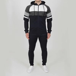 Ensemble de survêtement pour homme avec blocs de couleur, sweat à capuche zippé à manches longues et pantalon de jogging décontracté, design uni, pour l'automne, nouvelle tendance - Product Image 2