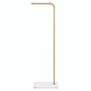 Porte-manteau sur pied moderne en métal doré 67 pouces, robuste, avec plaque en céramique, support polyvalent pour vêtements - Product Image 1