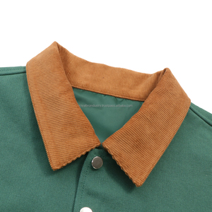 แจ็กเก็ตผ้าแคนวาสสำหรับผู้ชายเสื้อแจ็กเก็ตผ้าแคนวาสสำหรับทำงานแนวสตรีทพิมพ์ลายวินเทจมีกระดุมตัดกันสำหรับ100% ตามสั่ง - Product Image 3