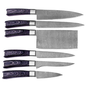 High Quality Damascus Steel <b>Kitchen</b> <b>Knife</b> Set Elegant Balanced Design Professional Cooking <b>Knives</b> Durable Long Lasting - Product Image 1