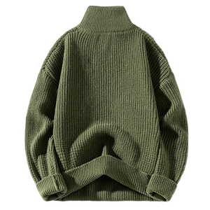Custom Winter <b>Men's</b> Half Zip Sweater <b>Men</b> Quarter Zip Sweater Knitted Winter Clothing Solid Color Winter Wear - Product Image 4