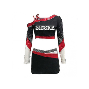 Tenue de performance personnalisée de haute qualité pour cheerleaders, imprimée, respirante et confortable, avec strass, pour équipes de danse et de cheerleading - Product Image 5