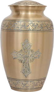 โกศบรรจุอัฐิทองเหลืองทำมือสมัยใหม่สำหรับผู้ใหญ่ โกศตกแต่งสำหรับงานศพสำหรับชายและหญิง ราคาขายส่ง - Product Image 4