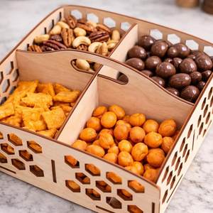 Bandeja de MDF negra con asa, estilo nuevo, corte láser, acabado envejecido, para decoración del hogar. - Product Image 1