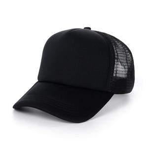 <b>Black</b> Mesh Trucker Cap Custom Logo Heat-Transfer Printing Breathable Waterproof Unisex Four Seasons Canvas Fabric Baseball Caps - Product Image 3