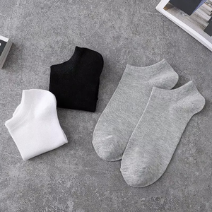 Chaussettes courtes blanches 100% coton tricotées respirantes fines couleur unie pour adultes usage quotidien décontracté été - Product Image 4