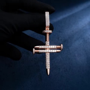Pendentif personnalisé pour homme, style hip-hop, plaqué or, alliage, serti de CZ - Product Image 1