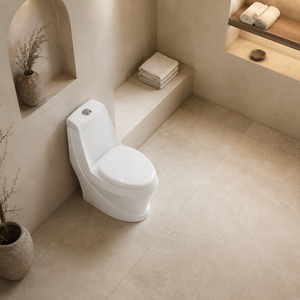 Inodoro Contemporáneo de Una Pieza, Alargado, con Descarga por Gravedad, Montado en el Suelo, de Porcelana, Fácil de Limpiar, con Sifón en S, Garantía de 5 Años, para Baño - Product Image 2