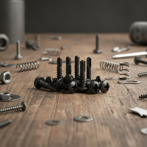 แหวนรองหัวเหล็กคาร์บอนเคลือบดำ PDC 11 สำหรับสกรูหัวแฉกปลายแหลม ขนาดนิ้ว เกรด 4.8 6.8 มาตรฐาน DIN/ISO 3.5-4.8 มม. - Product Image 1