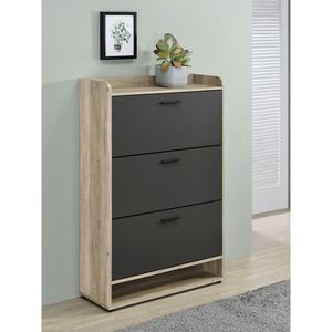 Kyla Grey 3-Tier Engineered Wood Shoe Rack Elegant and Practical Storage Solution - Product Image 1