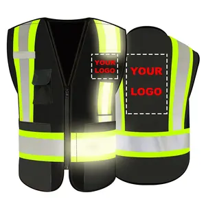 Hochs ichtbare Sicherheits weste Großhandel Hoch reflektierende Weste Benutzer definiert Ihr Logo Schutz arbeits kleidung mit großer Tasche