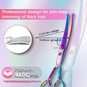 Multi Colors High Quality Stainless Steel Curved Pet Grooming <b>Scissors</b> Eco-Friendly Durable - Product Image 5