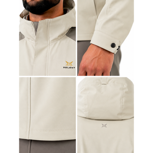 Veste technique de chasse pour homme, coupe-vent, en nylon laminé 3 couches, de luxe, pour activités urbaines et extérieures, personnalisable OEM avec logo frontal - Product Image 4
