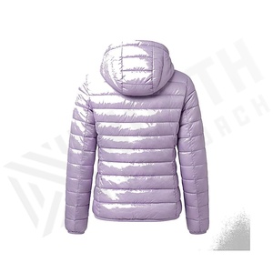 Hooded Quilted Waterproof <b>Bubble</b> Jacket Black Full Sleeve Winter Windproof Cotton Shell Knitted Fabric Polyester Filling Stand - Product Image 2