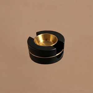 Brûleur à Bakhoor en bois noir mat de luxe avec bol en métal doré, porte-encens moderne pour charbon de bois, pour la décoration intérieure et l'utilisation d'encens. - Product Image 3