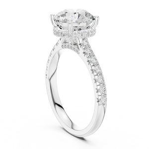 Anillo de Compromiso de Diamantes de Corte Brillante Redondo de Platino con Diamantes Laterales, Estilo Clásico, Certificado por GIA, Joyería para Mujer - Product Image 6