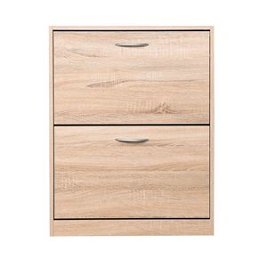 Armadio per scarpe in legno bianco per ingresso 20.94x9.45x43.11 pollici con 2 porte ribaltabili scarpiere - Product Image 2