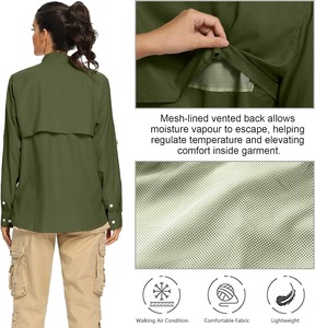 Women Adults Sun Protection UPF 50 100% Polyester Breathable Quick Dry Fishing <b>Shirts</b> for Travel <b>Camping</b> Hiking - Product Image 6