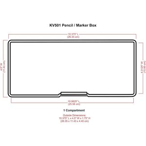 กล่องใส่เครื่องเขียนขนาดเล็ก KV501 สีดำ สำหรับใส่ปากกา ดินสอ ปากกามาร์คเกอร์ แปรง และอุปกรณ์เครื่องเขียนอื่นๆ - Product Image 2