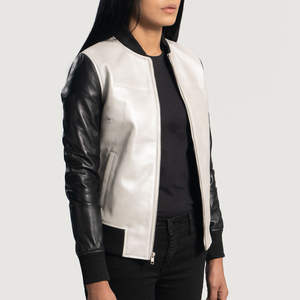 Wholesale Women's Genuine Leather Winter <b>Quilted</b> <b>Jackets</b> with Zipper Front Solid <b>Pattern</b> Printed Design-Hot Selling Stylish - Product Image 2