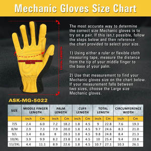 Gants de travail en cuir de vachette sur mesure, antidérapants, antistatiques, avec manchette élastique, résistants à la chaleur - Product Image 5